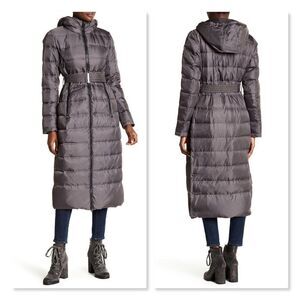 Vince Camuto Long Belted Down Coat sz XS.